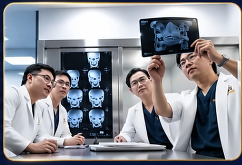 Kangnam medical team reviewing imaging on a lightbox