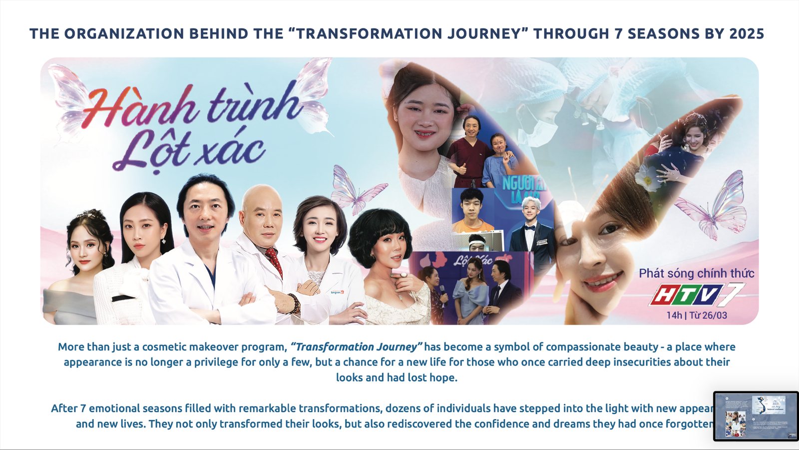 Hành trình Lột xác — the Beauty Transformation Journey reality show, 7 seasons by 2025, broadcast on HTV7